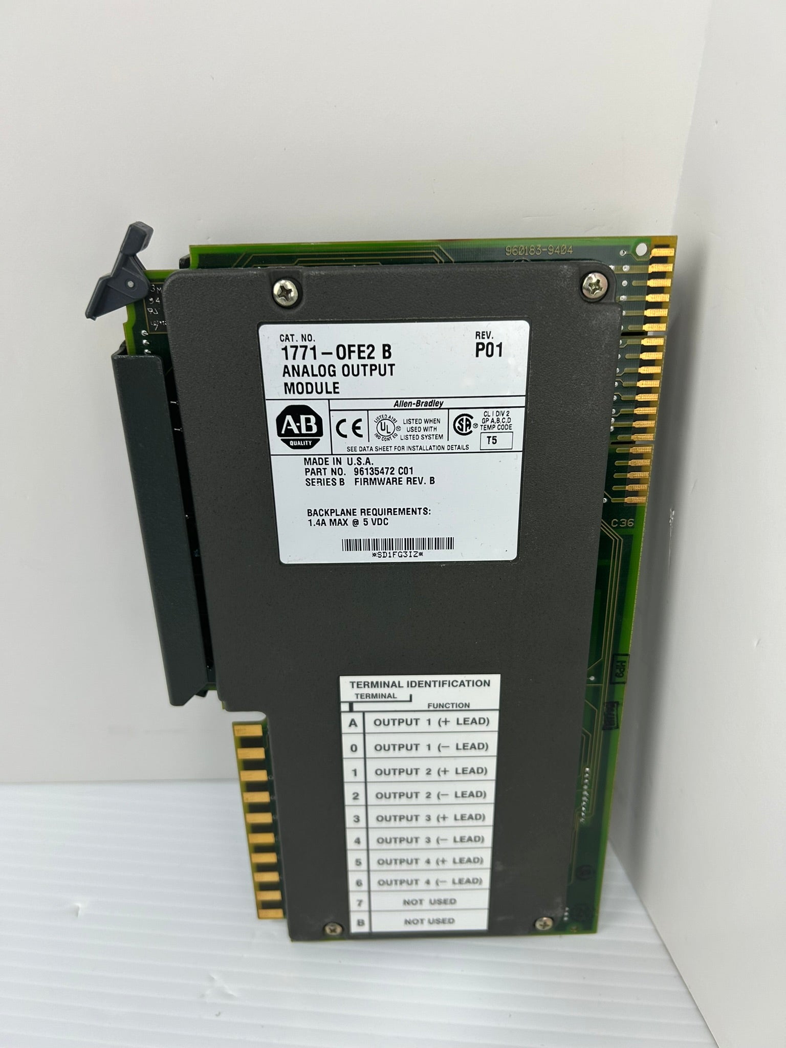 Allen-Bradley 1771-0FE2 Analog Output Module Series B Rev P01 5VDC 1.4A