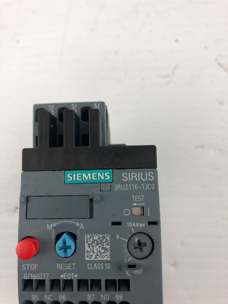 Siemens 3RU2116-1JC0 Overload Relay 600VAC