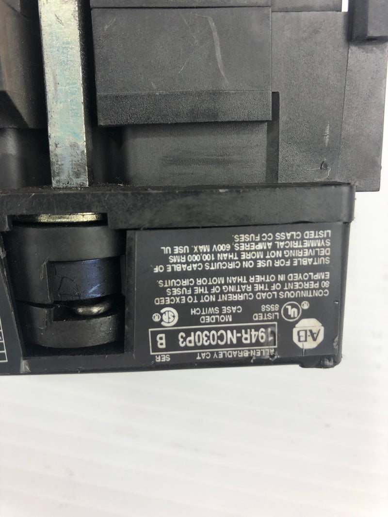 Allen Bradley 194R-NC030P3 Disconnect Switch Series B - No Covers