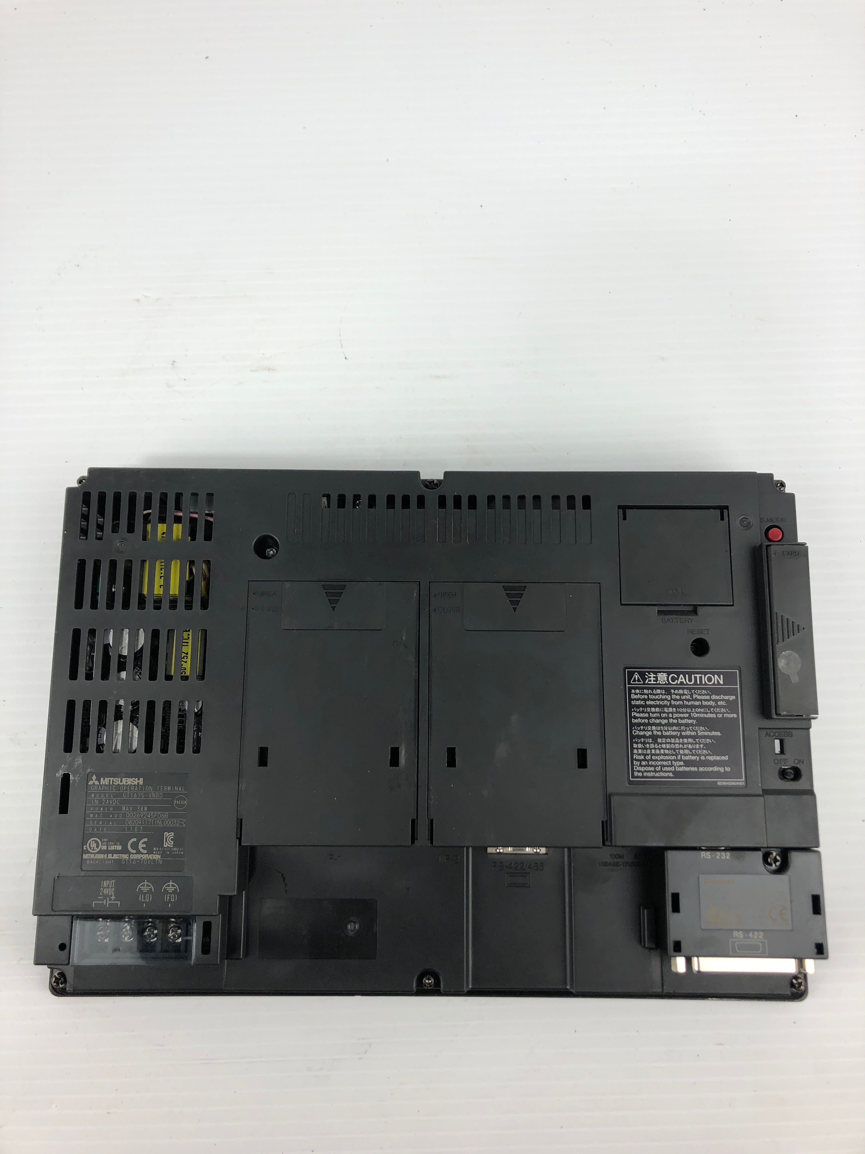 Mitsubishi GT1675-VNBD Touch Screen Graphic Operation Terminal 24VDC 38W GOT1000
