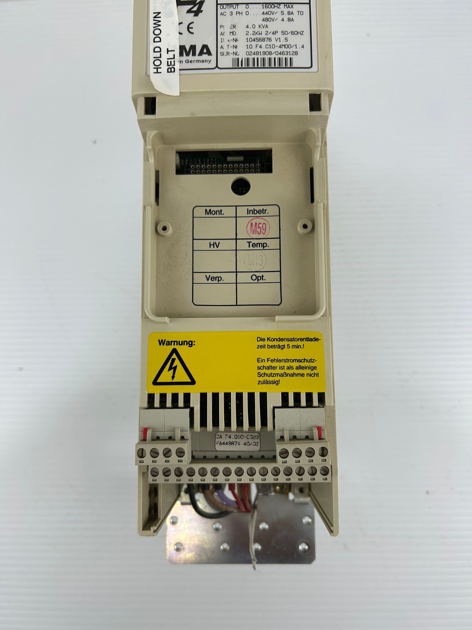 KEB Combivert F4 10.F4.C1D-4M00 V1.4 VFD Inverter Drive 2.2kW 4kVA 3PH