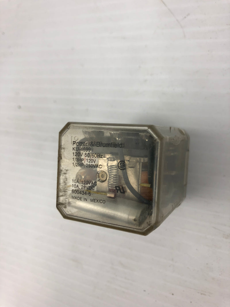 Potter & Brumfield KU-4699 Relay 120V 50/60 Hz - Cracked