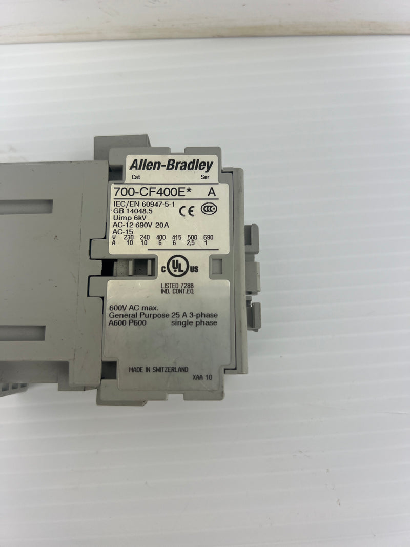 Allen-Bradley 700-CF400E* Control Relay Ser. A 690V 20A 3PH 6kV