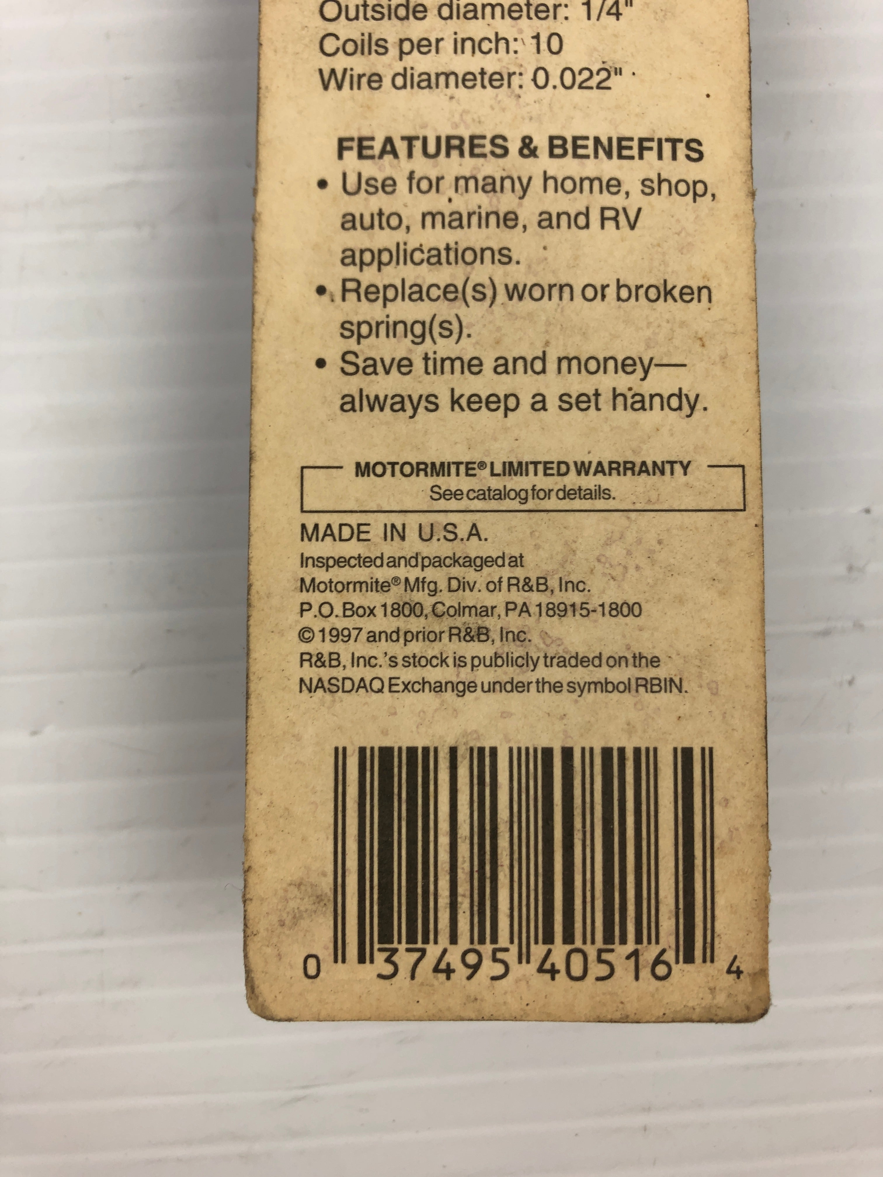 Spring-Tite 40516 Compression Spring - Box of 2