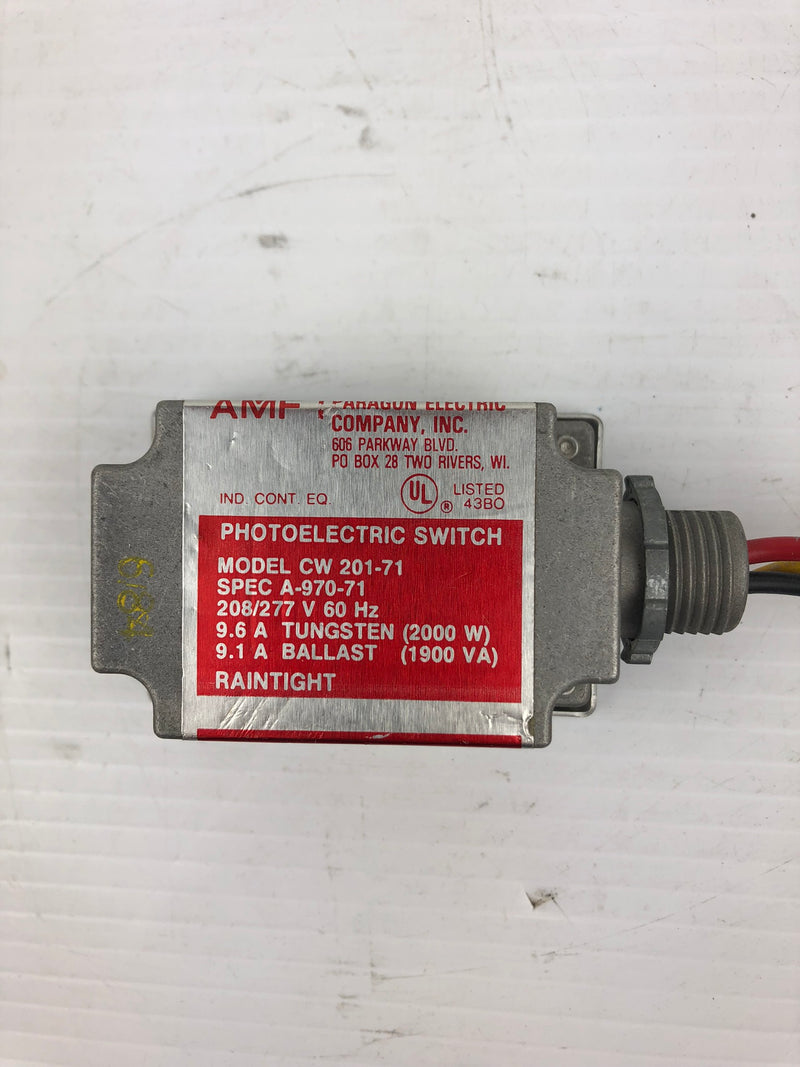 AMF Paragon Electric CW201-71 Photoelectric Switch Raintight 208/277V