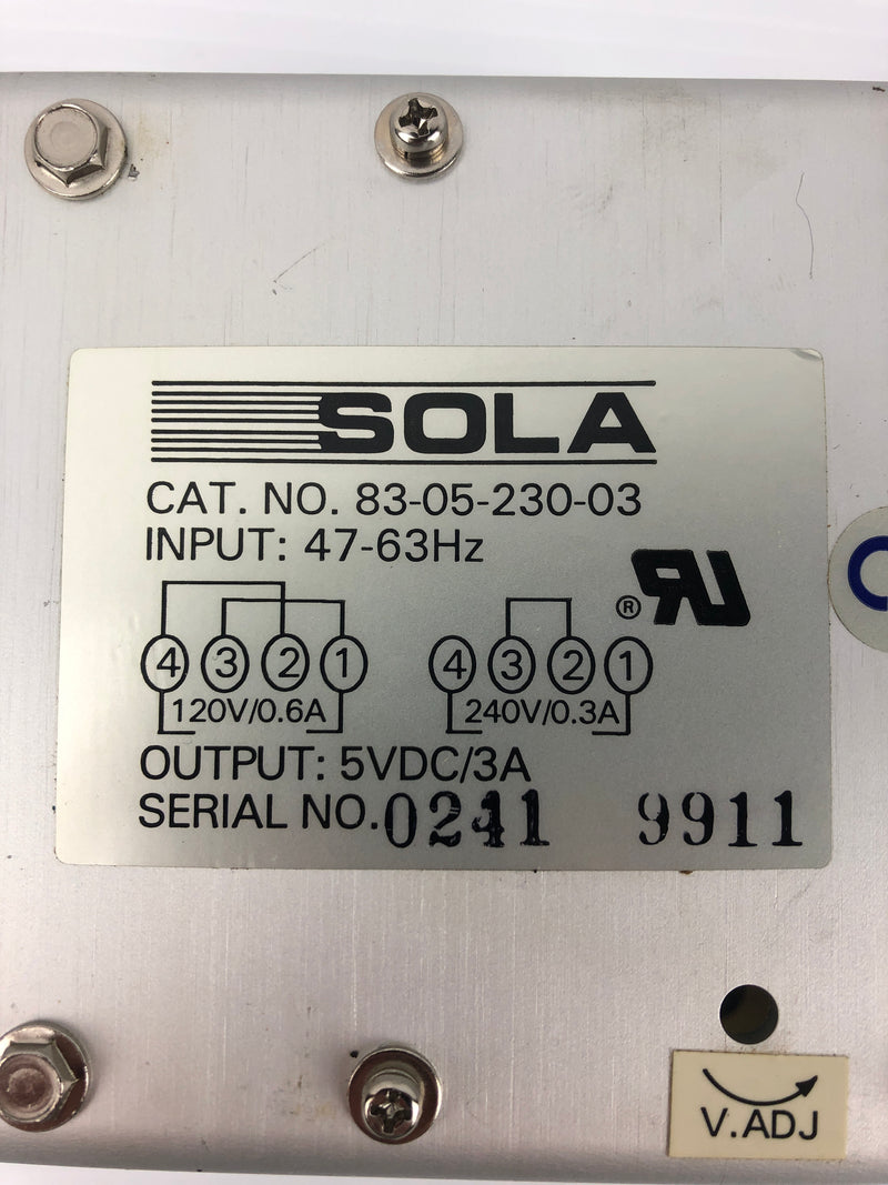 Sola 83-24-212-03 Power Supply 24VDC 1.2A 47-63Hz