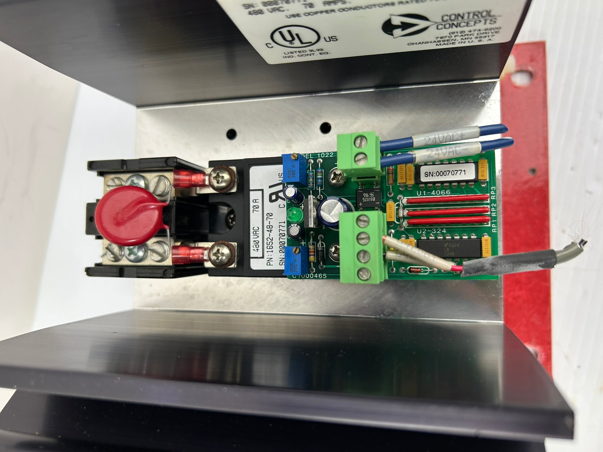 Control Concepts 1022-48-70-0/10V SCR Power Controller 480 VAC 70 Amps 1 Phase