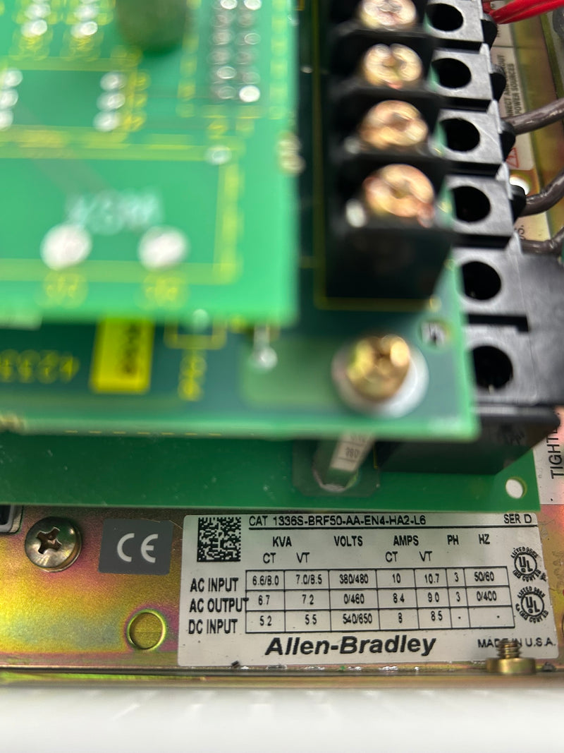 Allen-Bradley 1336S-BRF50-AA-EN4-HA2-L6 Sensorless Vector Drive 1336 Plus Ser D