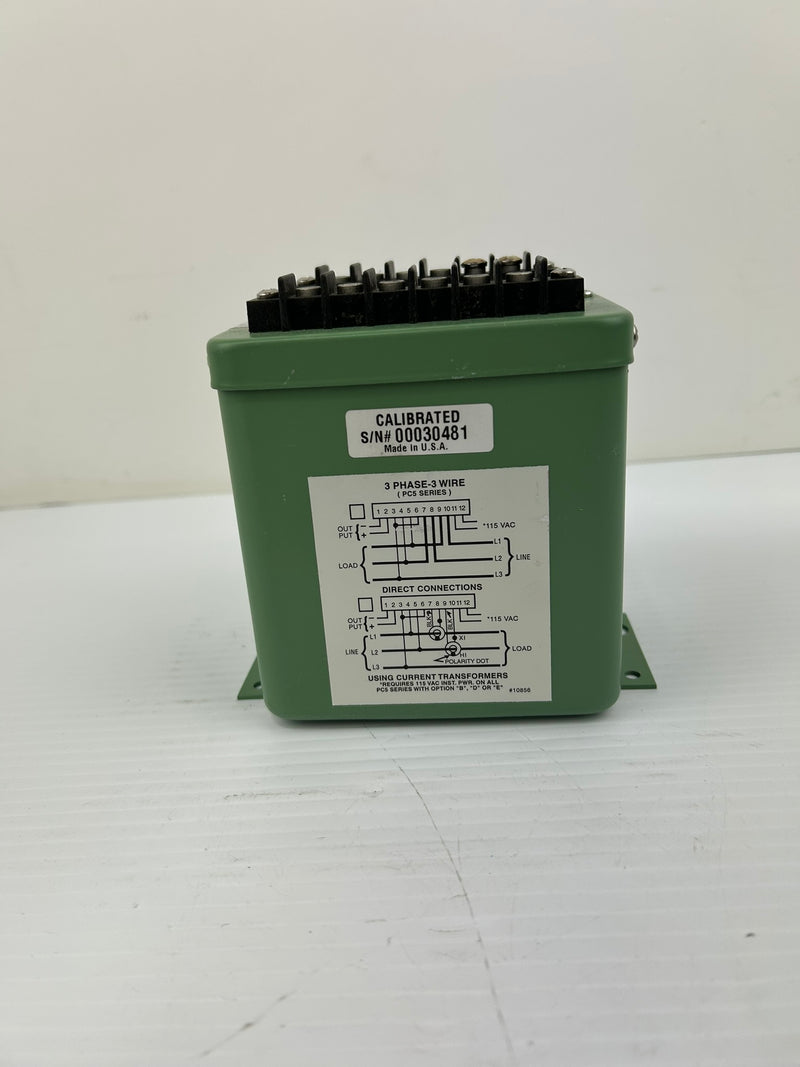 Ohio Semitronics PC5-062E2Y46 Transducer 0-100 Amperes 0-300 Volts 3 Phase