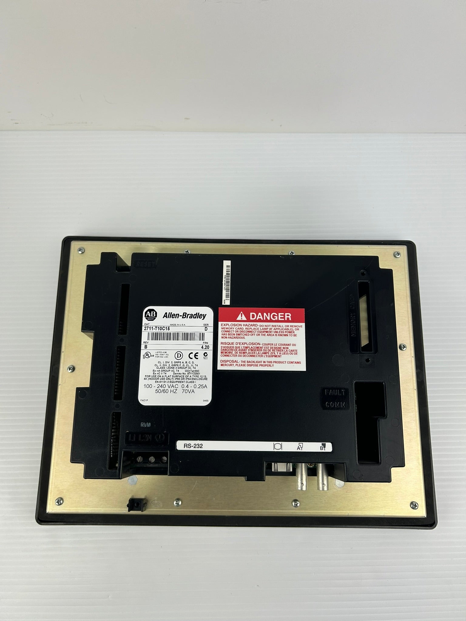 Allen-Bradley 2711-T10C15 PanelView 1000 Touch Screen Module 10" Ser D Rev B