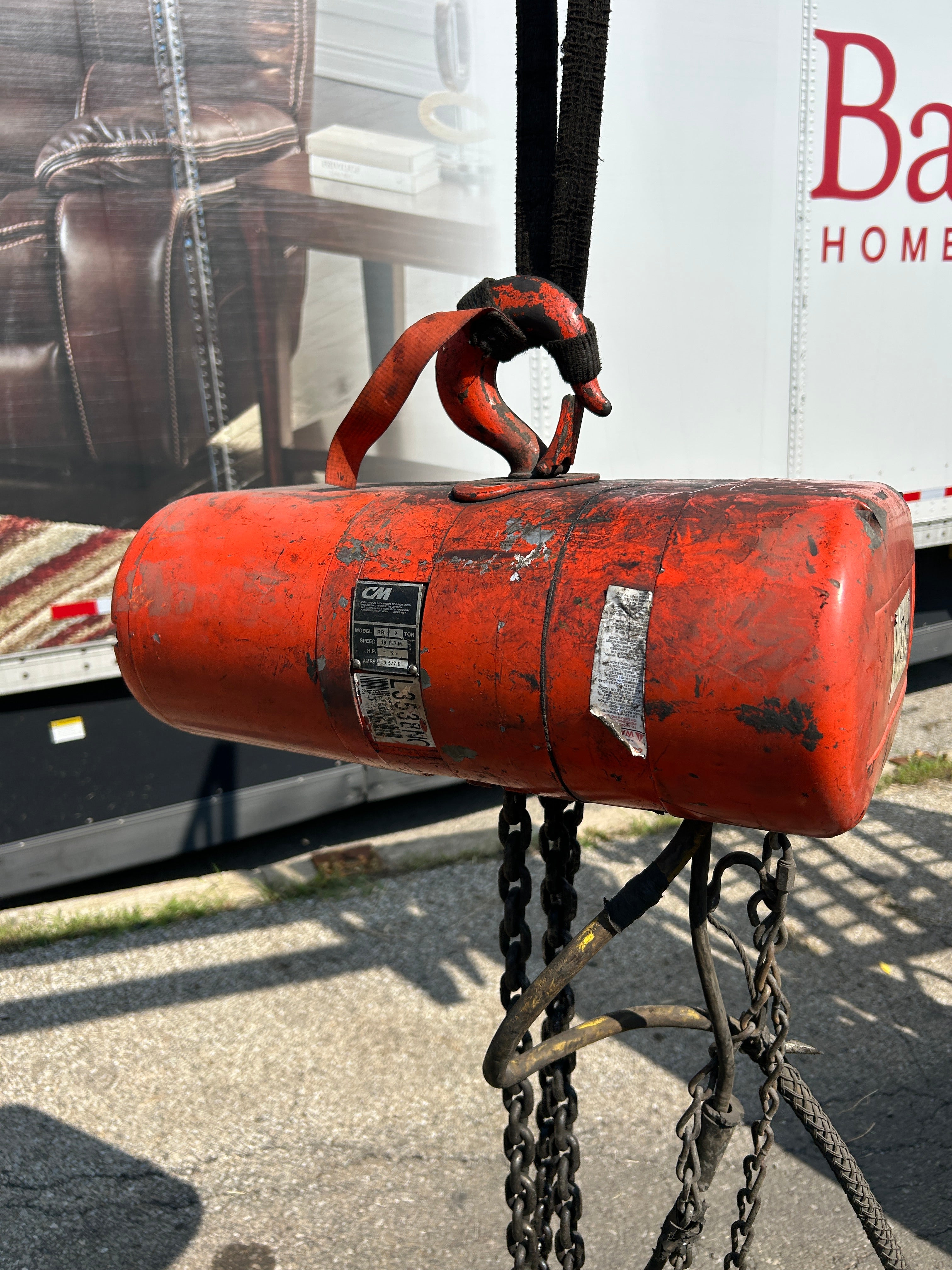 CM RR 2 Ton Electric Chain Hoist 2HP 16 FPM 10 Foot Lift RR-2