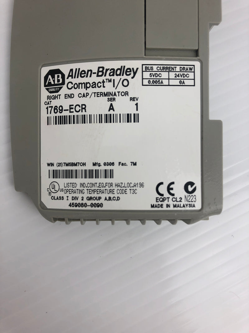 Allen-Bradley 1769-ECR Compact I/O Right End Cap Terminator Ser. A - Lot of 2