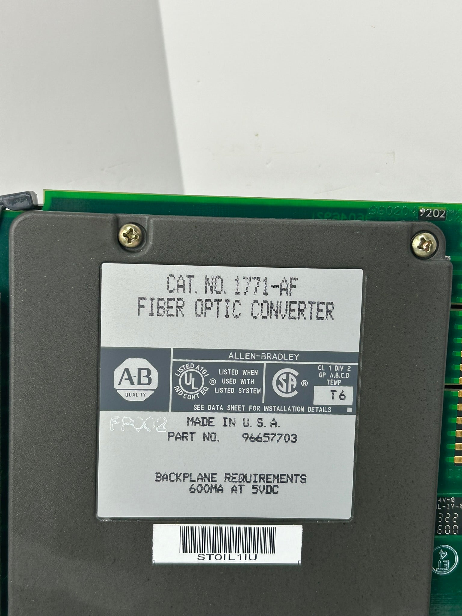 Allen-Bradley 1771-AF Fiber Optic Converter