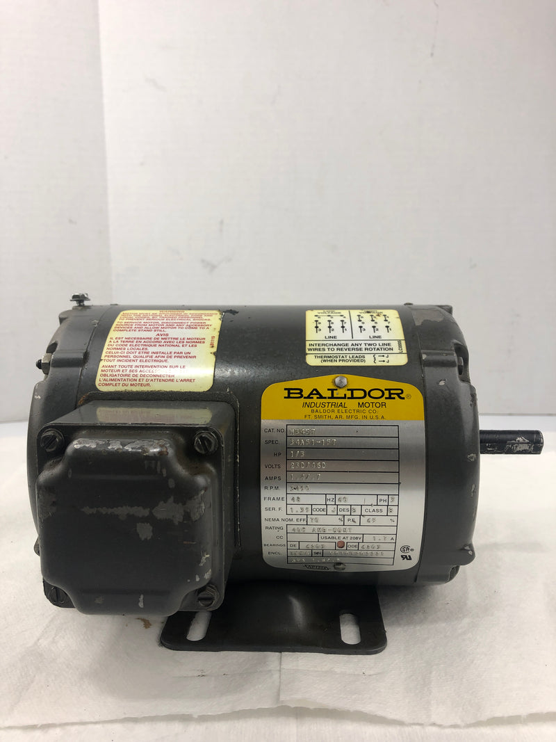 Baldor M3457 Industrial Motor 1/3HP 3450 RPM 3PH