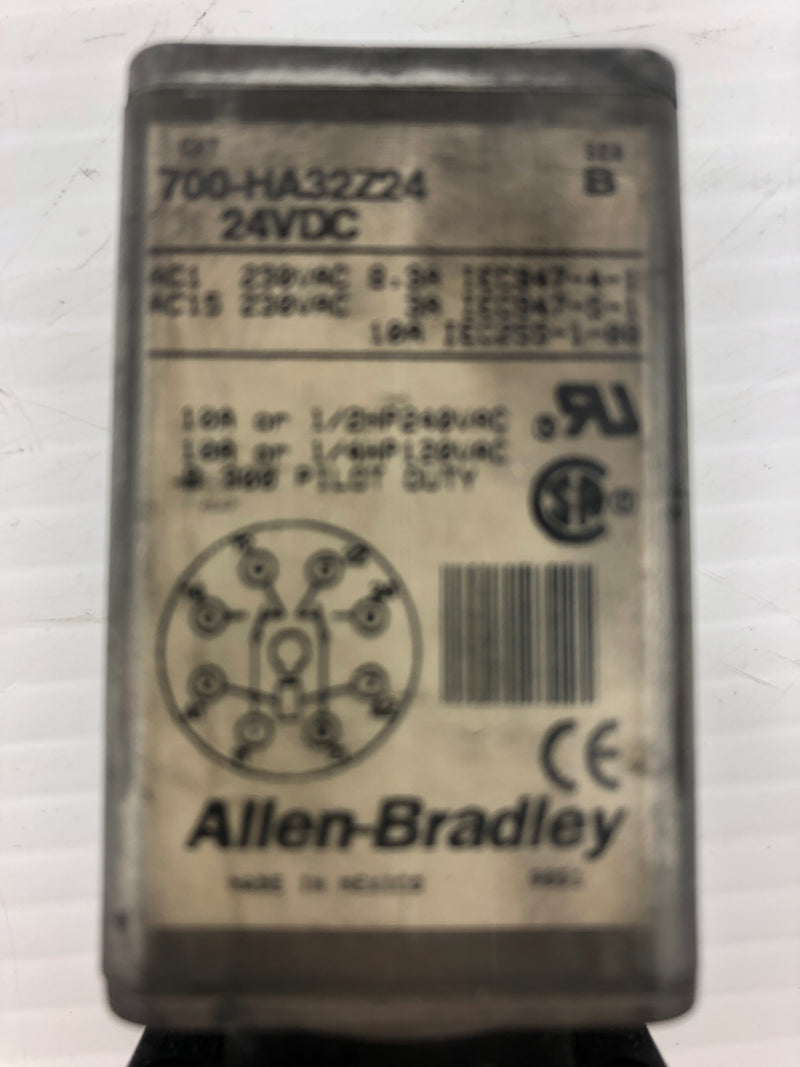 Allen-Bradley 700-HA32Z24 Relay Series B 24VDC & 700-HN125 Socket Series A