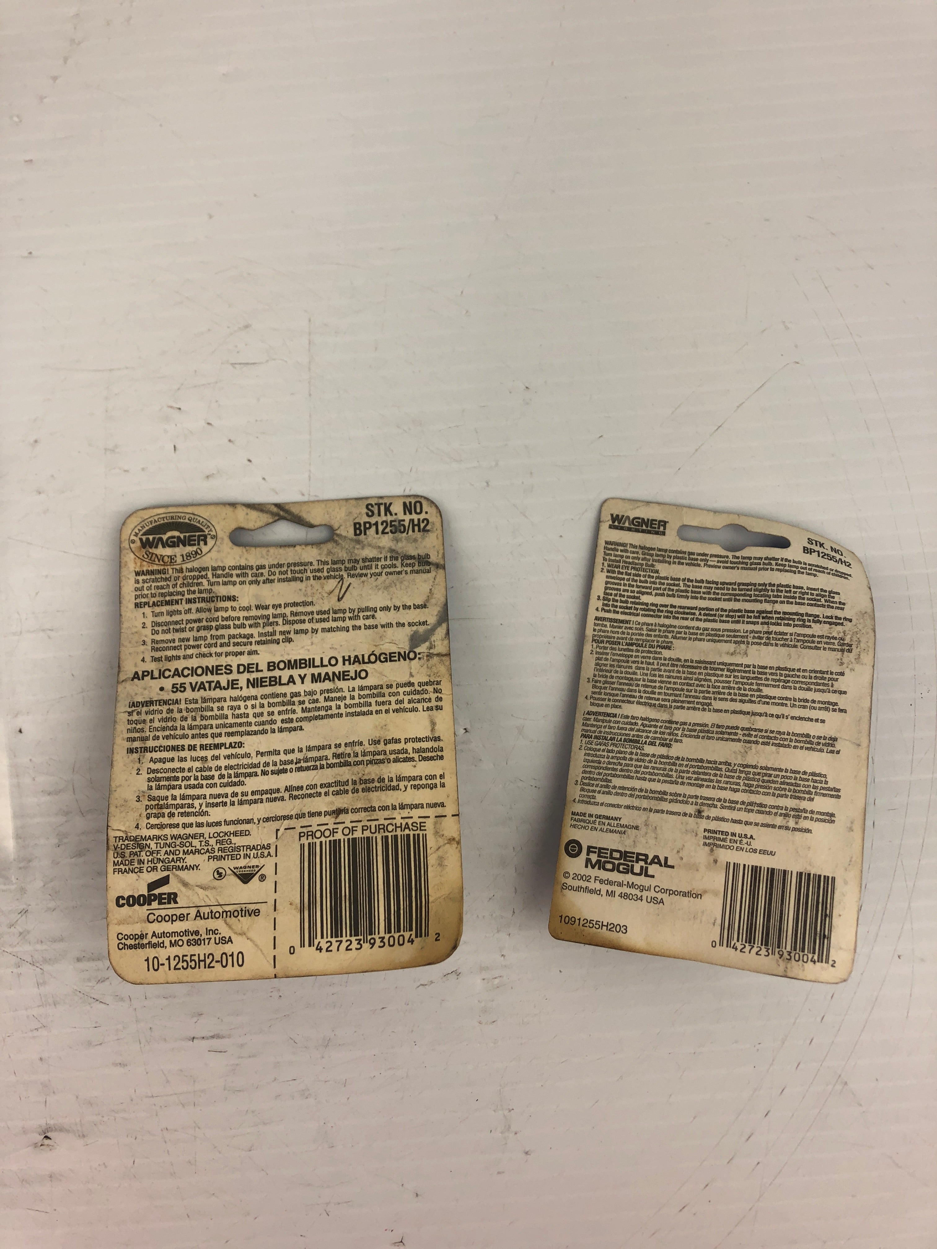 Wagner 1255/H2 Fog Driving Light Bulb 12V - Lot of 2