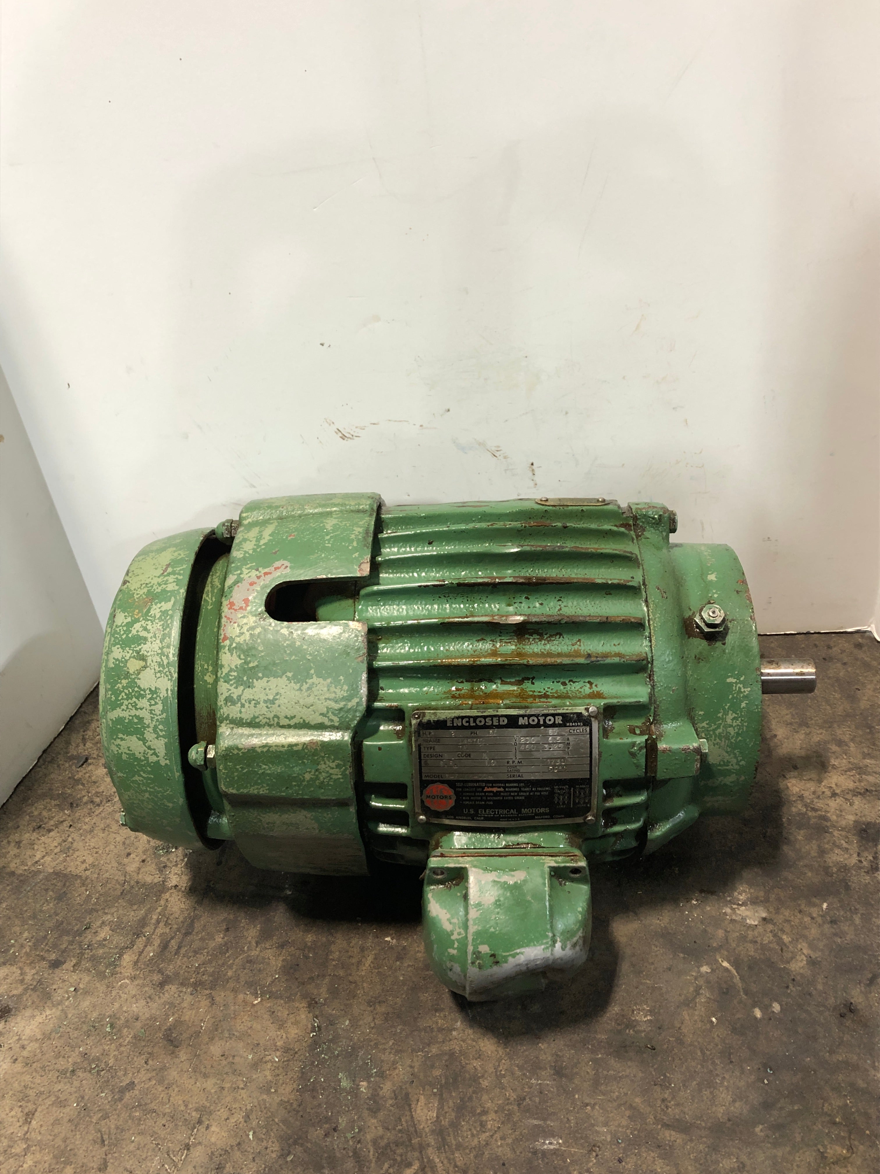 U.S. Electrical Motors F-F166-00 Enclosed Motor 2HP 1730 RPM 3PH 145TC