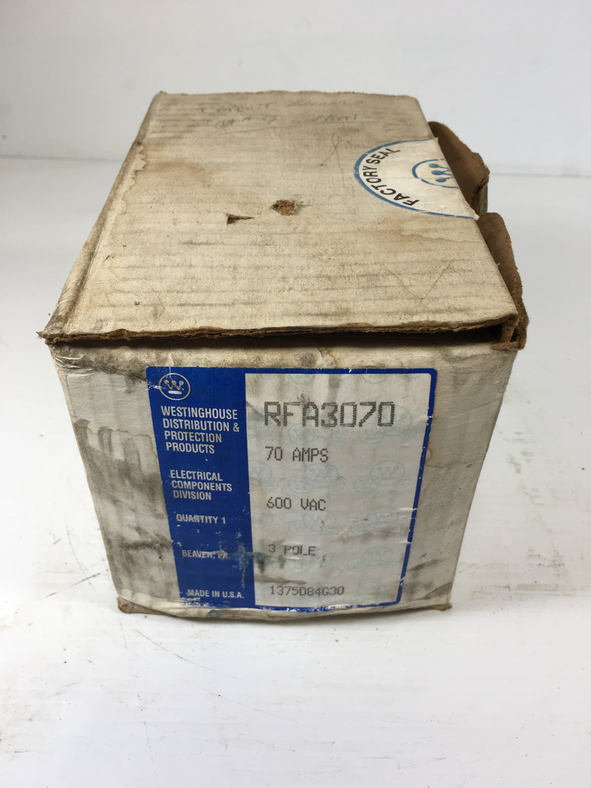 Westinghouse Circuit Breaker RFA3070 70 Amp 600 VAC 3 Pole