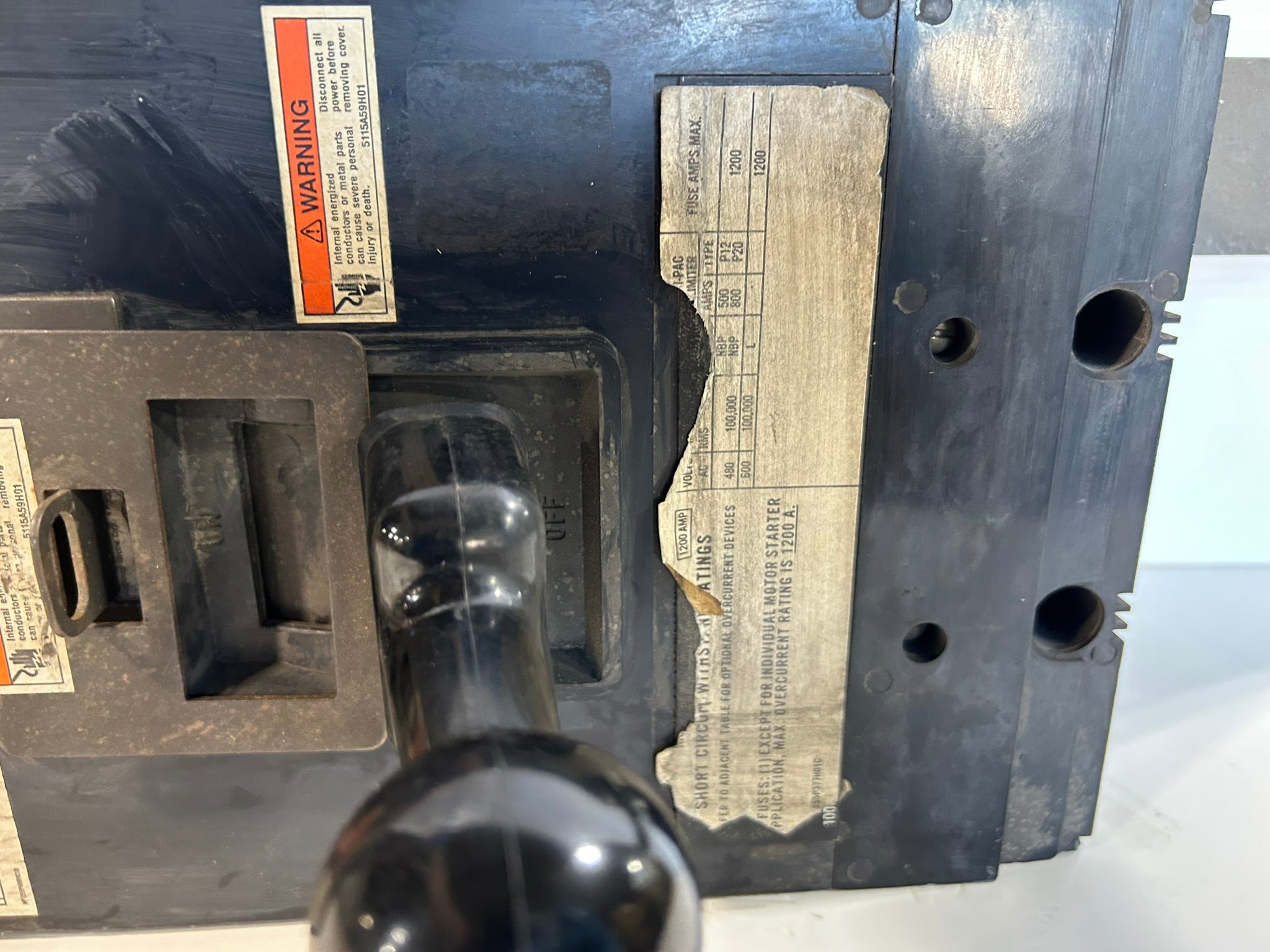 Westinghouse NB31200WK Molded Case Switch Circuit Breaker 1200 Amp 3-Pole 600V