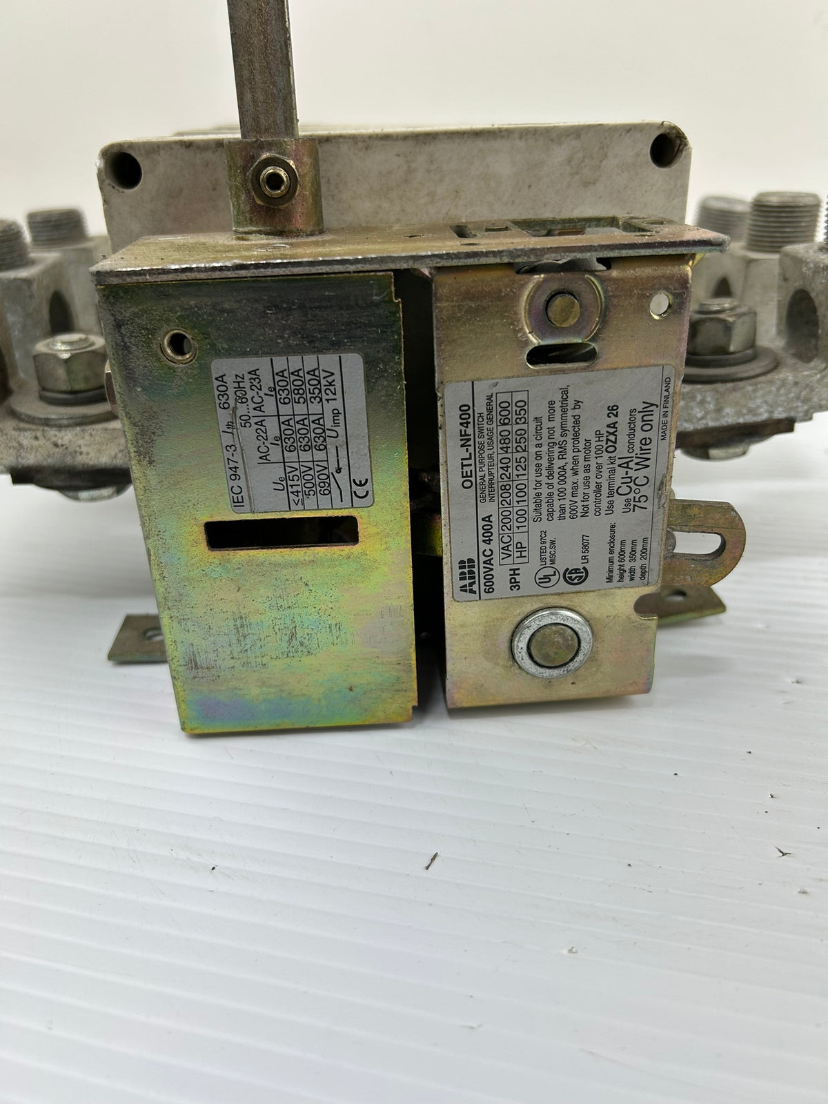 ABB OETL-NF400 600V 400A 3 Phase Industrial Disconnect Switch 3 Pole