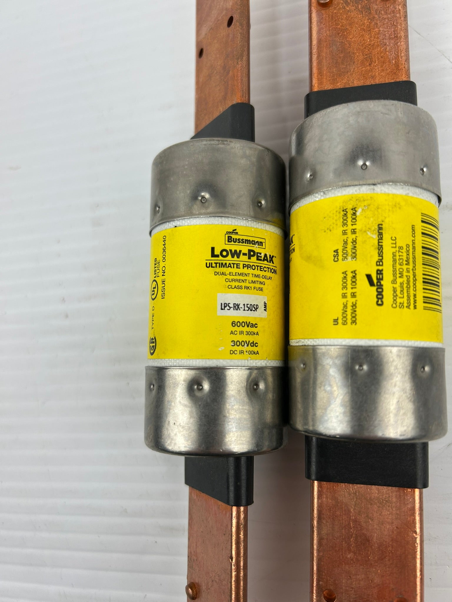 Bussmann LPS-RK-150SP Low-Peak Dual-Element Time-Delay Fuse 150A - Lot of 2
