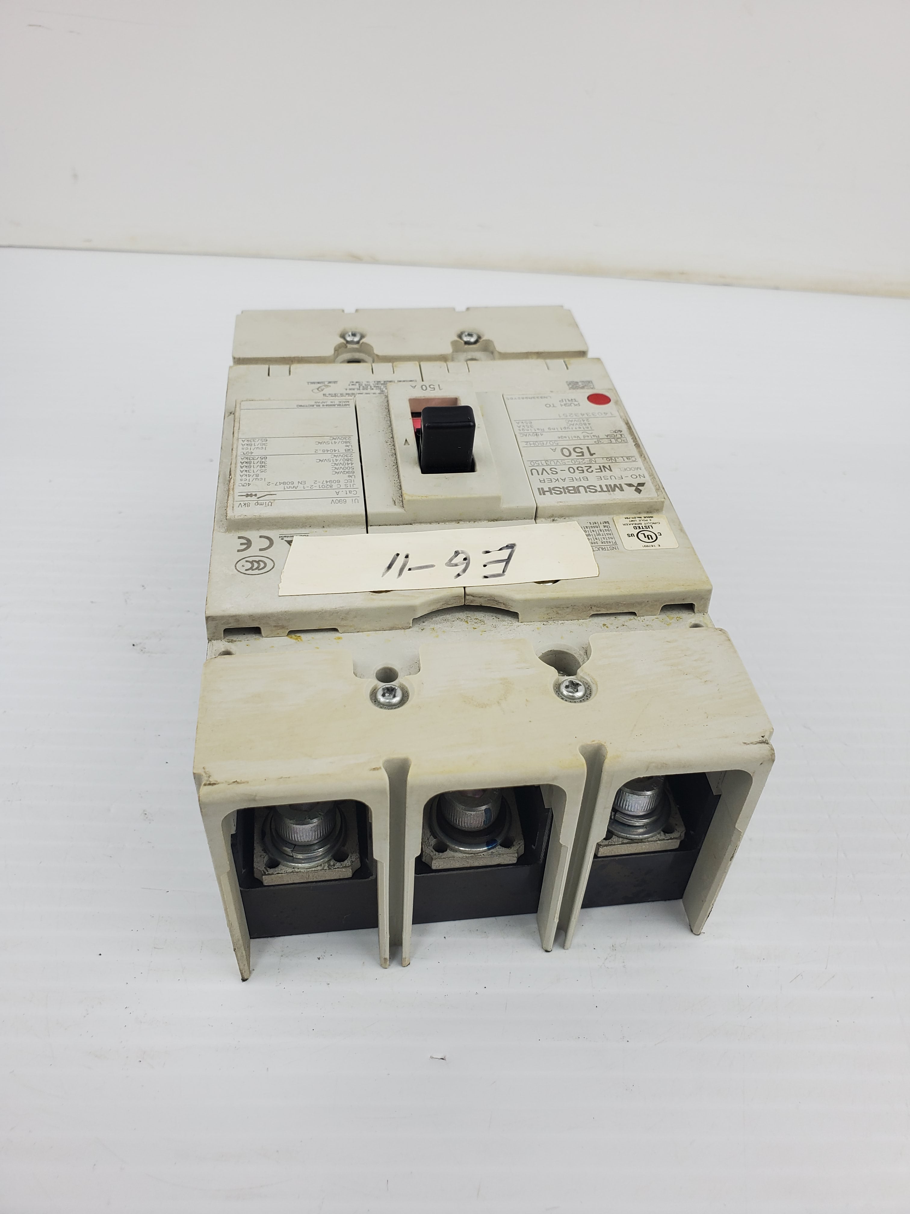 Mitsubishi NF250-SVU No-Fuse Breaker 150A 3 Pole NF250-SVU3150
