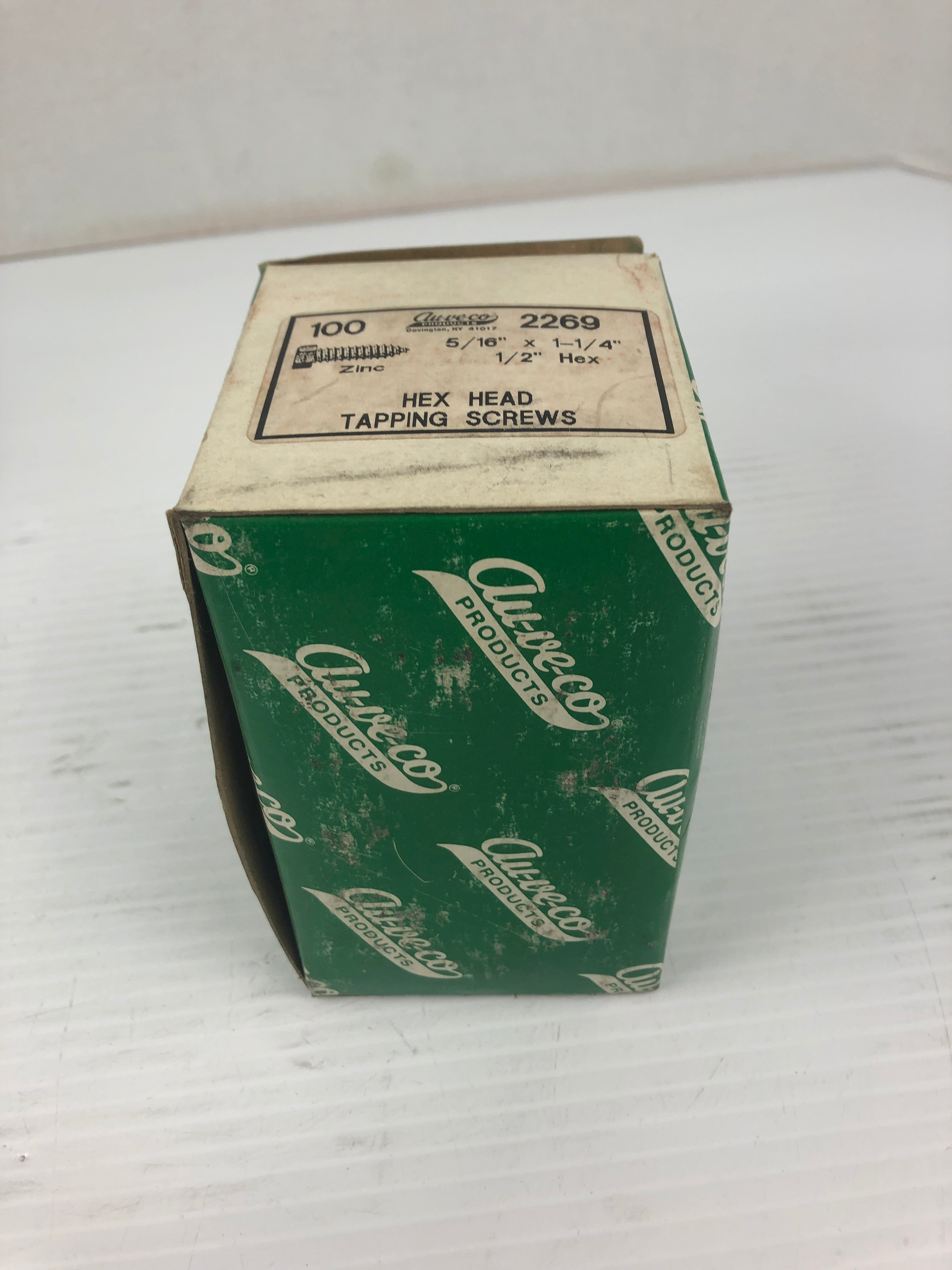 AU-VE-CO 2269 Hex Head Tapping Screws 5/16" x 1-1/4" x 1/2" Hex - Lot of 100