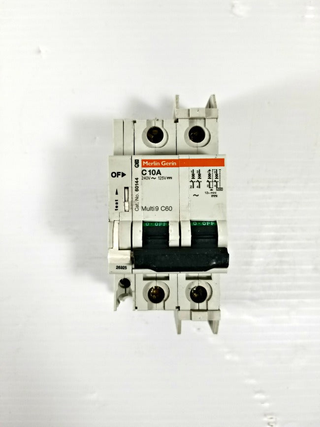 Merlin Gerin C10A 2-Pole Circuit Breaker 240V with Auxiliary Switch C60 60144