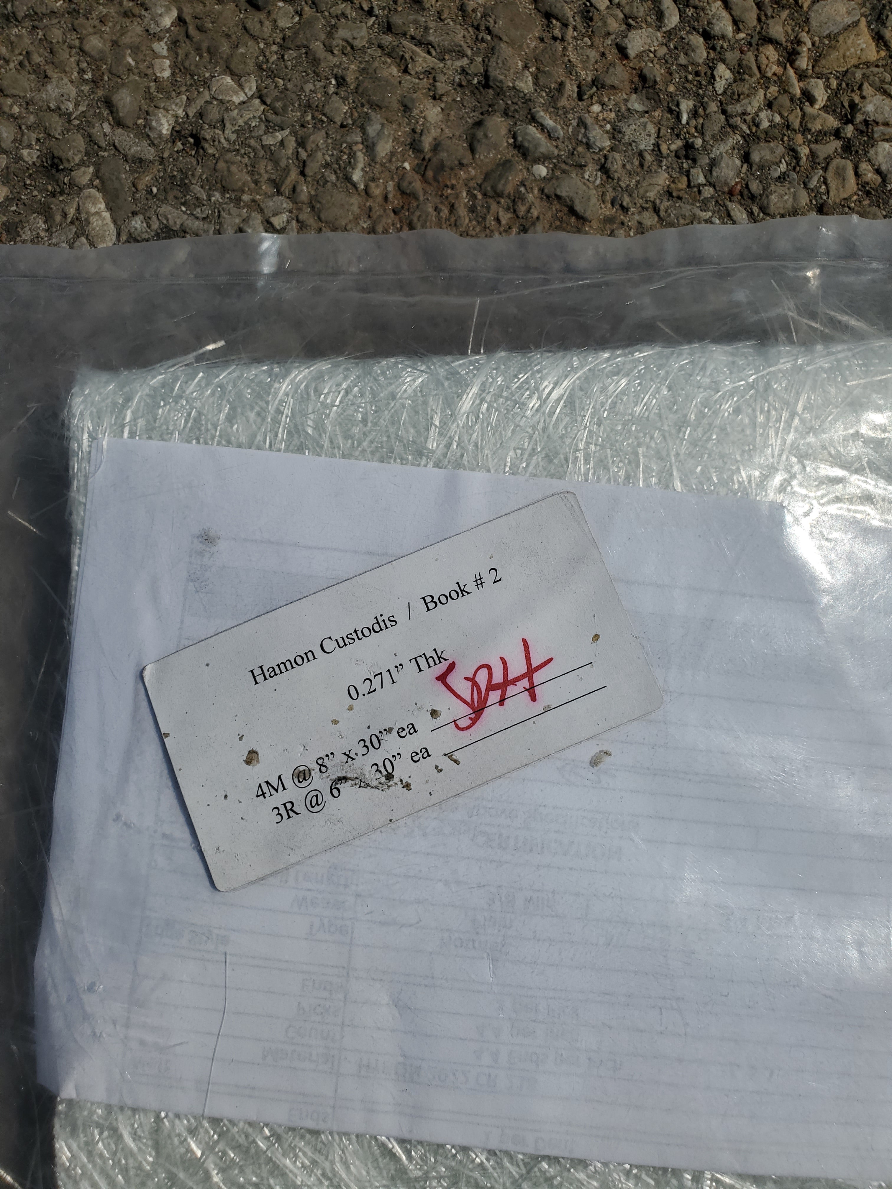Book # 2 Fiberglass Insulation Blanket 0.271" Thick 4M @ 8" x 30"