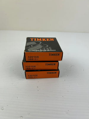Timken 32010X Tapered Roller Bearing – Lot of 3 – New in Box