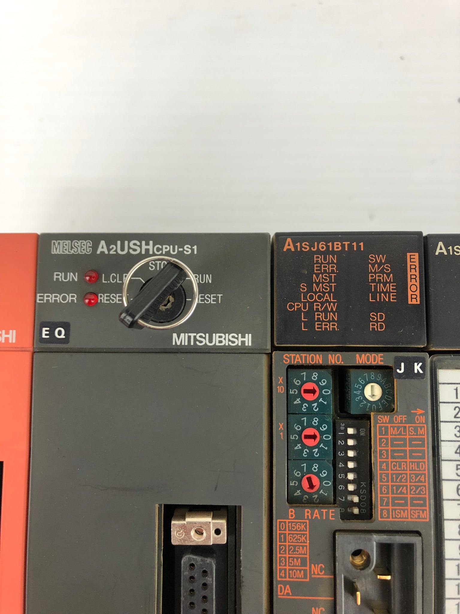 Mitsubishi A1S61PN PLC Melsec CPU 10 Slot Rack with Modules