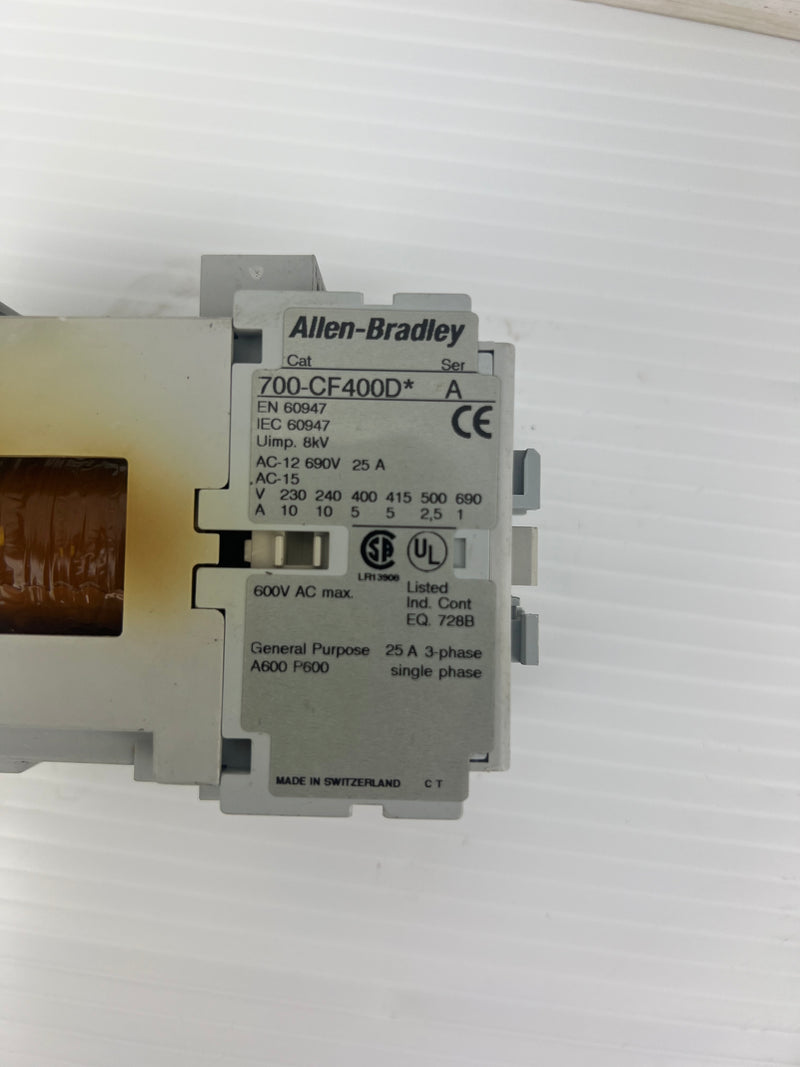 Allen-Bradley 700-CF400D* Contactor Ser. A 690V 25A 3PH 8kV