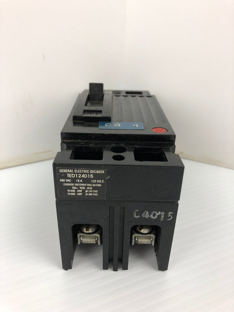 General Electric TED124015 Circuit Breaker 15A 2P 480VAC