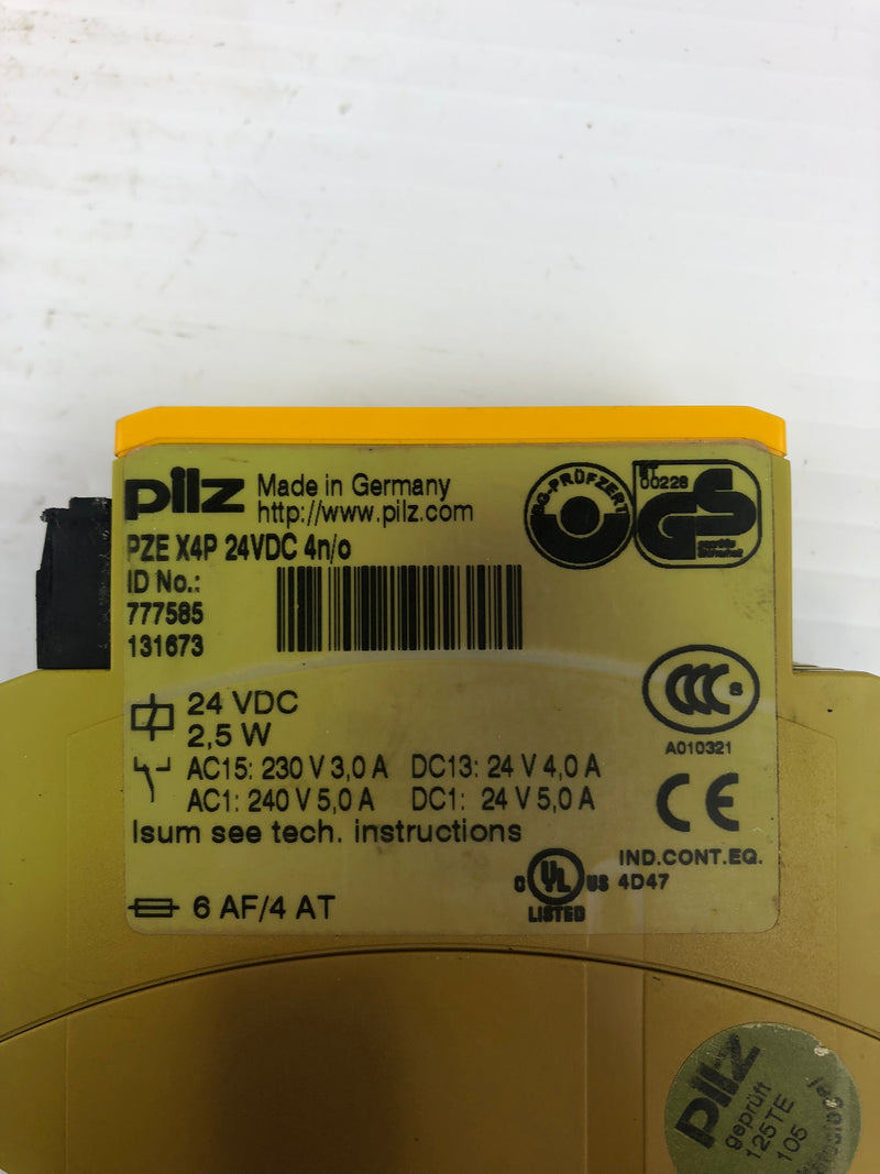 Pilz PZE X4P Safety Relay 24VDC 4n/o