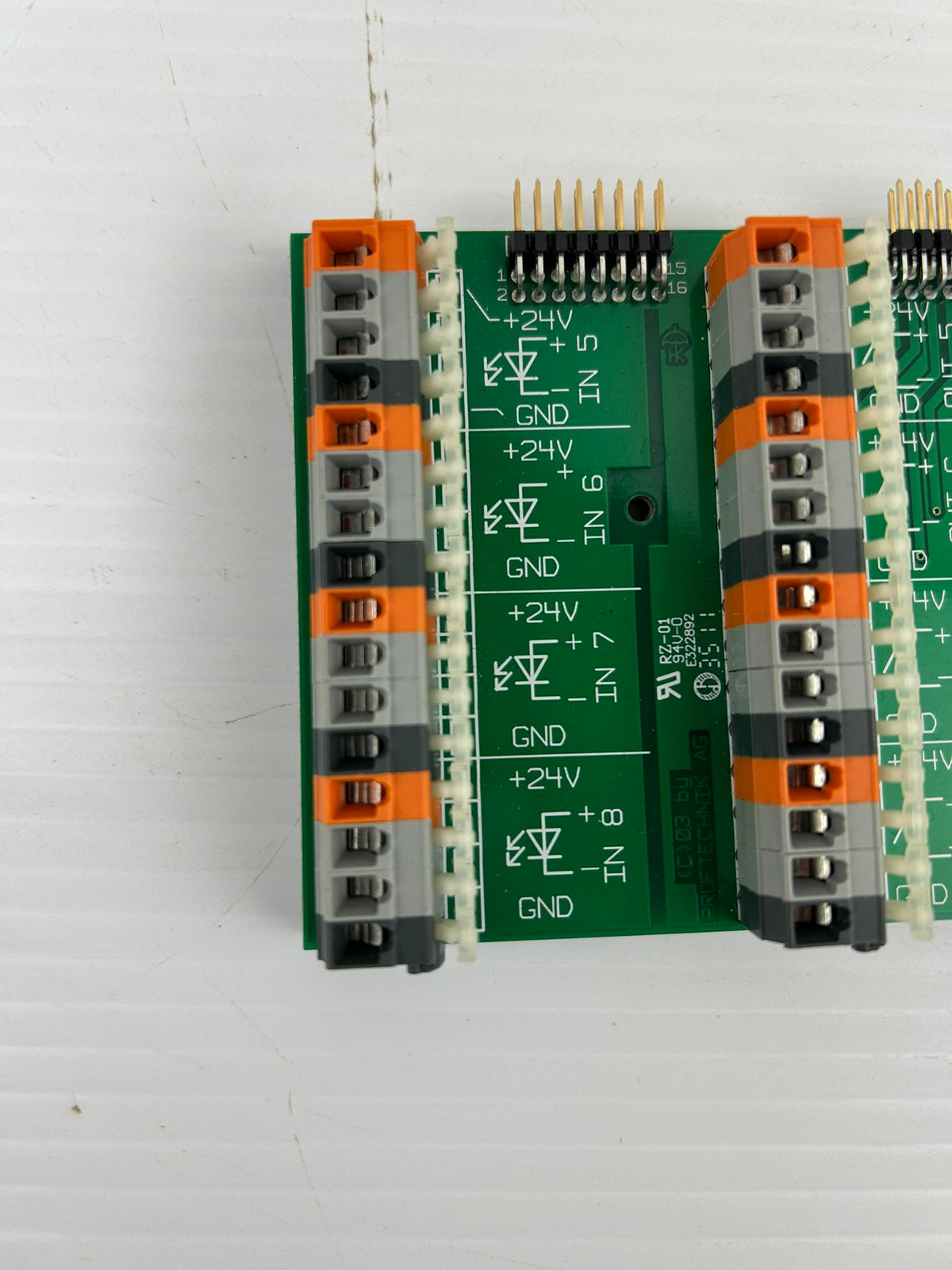PRÜFTECHNIK AG E5-CB8CA-1903 Rev 1.0 I/O Terminal Interface PCB Board 24VDC