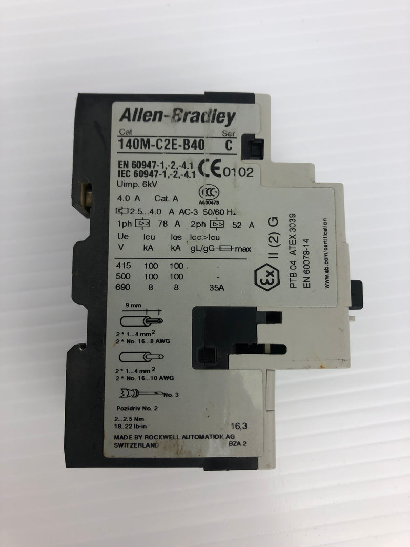 Allen-Bradley 140M-C2E-B40 Motor Protector Circuit Breaker Series C - Lot of 2