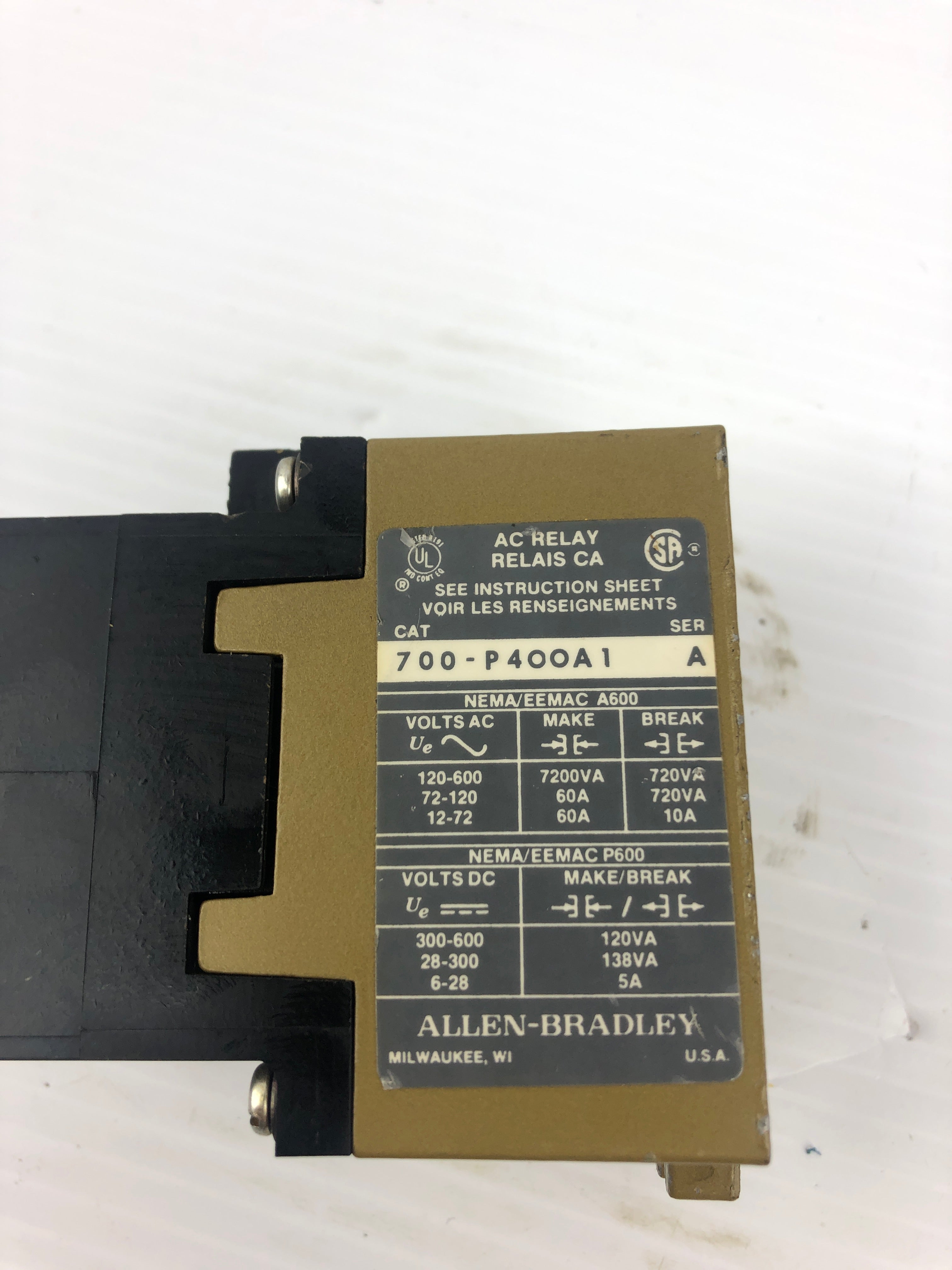 Allen-Bradley 700-P400A1 AC Relay Series A
