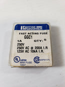 Ferraz Shawmut GGC1 Fuse 250V 1A - Lot of 4