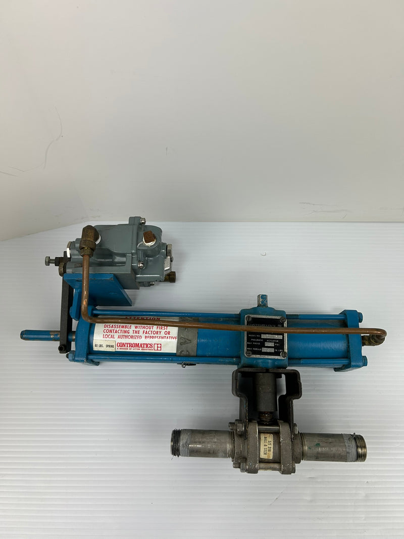 Contromatics 200SRP Pneumatic Actuator & Moore 12372-74N/10LB Valve Positioner