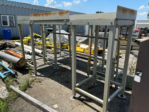 (2) Steel Platforms with Railing from Conveyor Assembly 9'9.5" x 31.5” x 5.5'