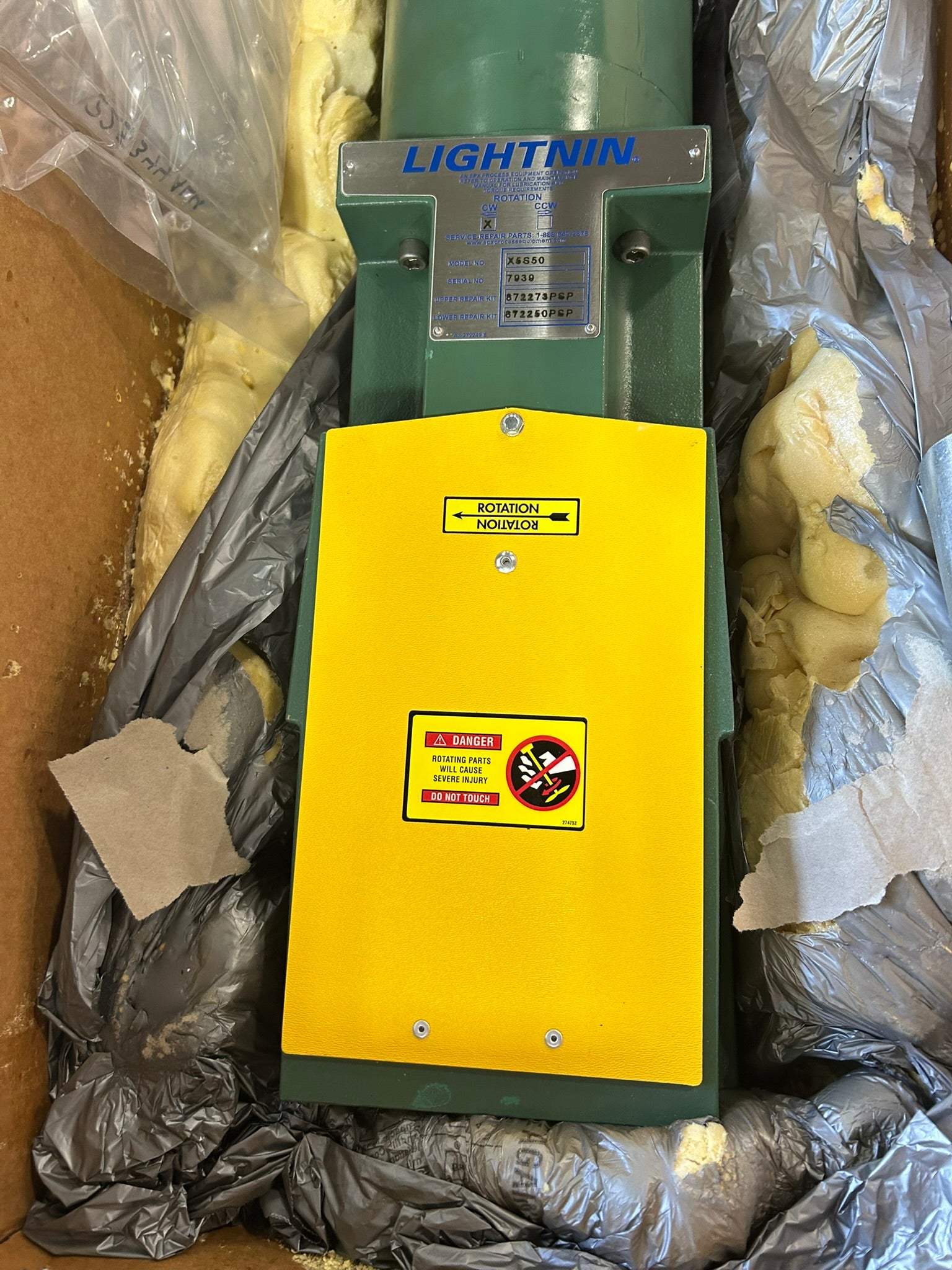 Lightnin X5S50 Mixer Agitator Drive Top-Entry 1/2 HP 1725 RPM 3 PH Motor