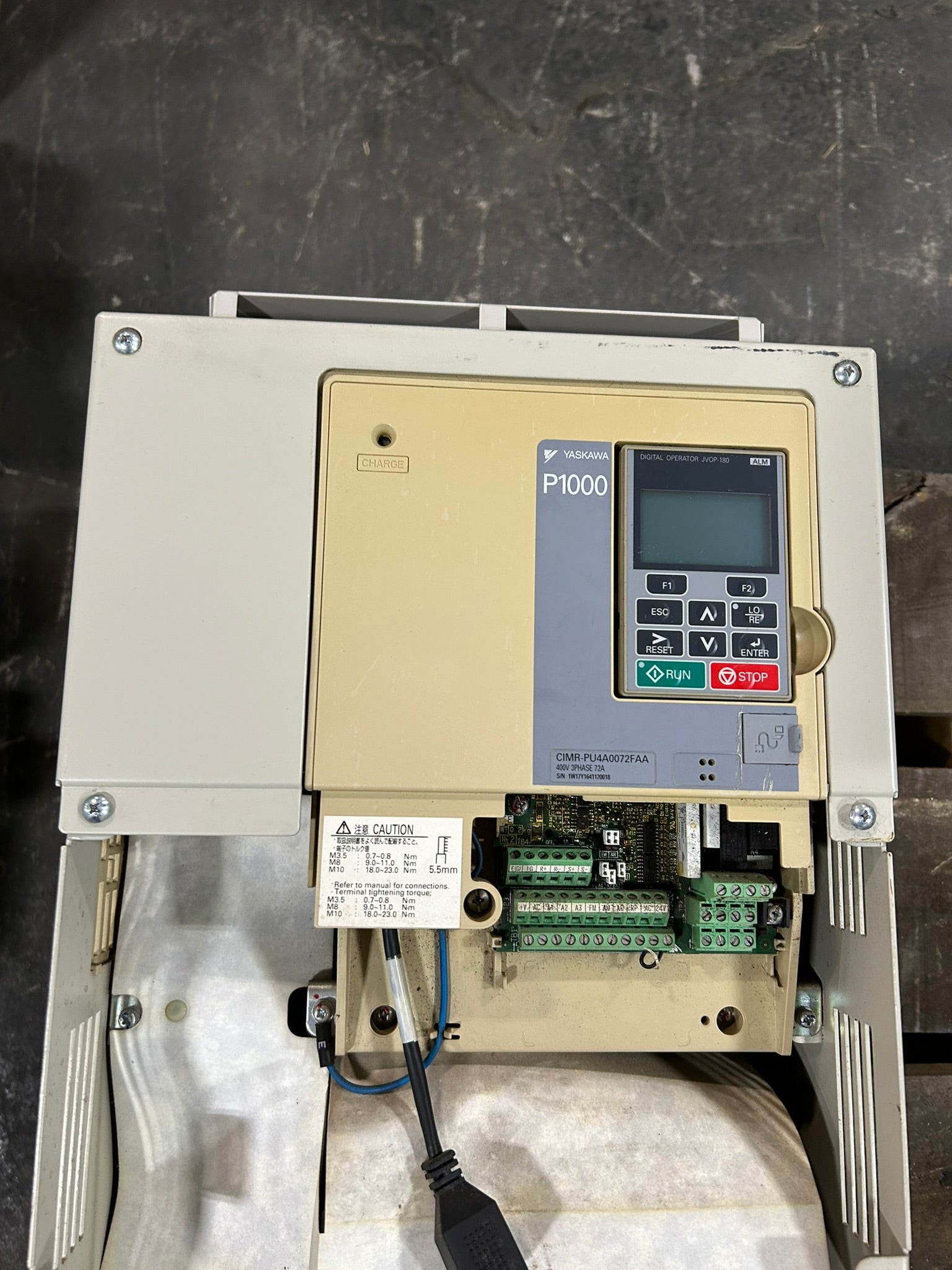 Yaskawa Electric CIMR-PU4A0072FAA AC Industrial Drive Rev E P1000 - No Top Cover