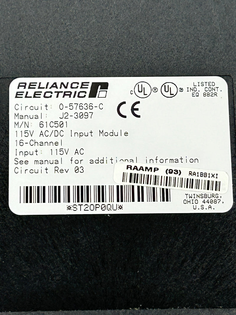 Reliance Electric 61C501 115V AC/DC Input Module 0-57636-C J2-3097