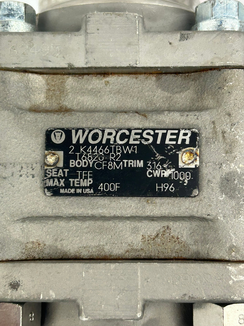 Worcester 2 K4466TBW1 T6820 R2 Ball Valve A351 CF3M