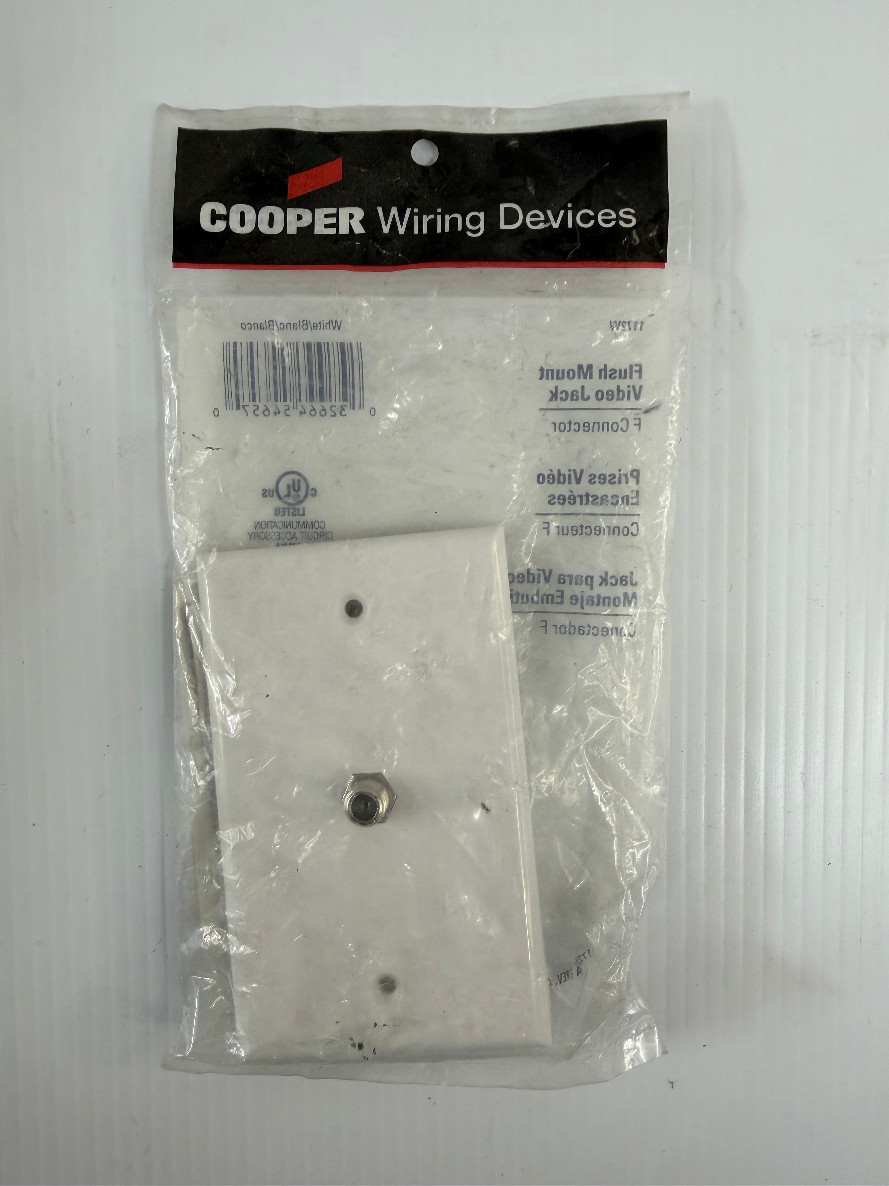 Cooper Wiring Flush Mount Video Jack F Connector Lot of 9 1172W