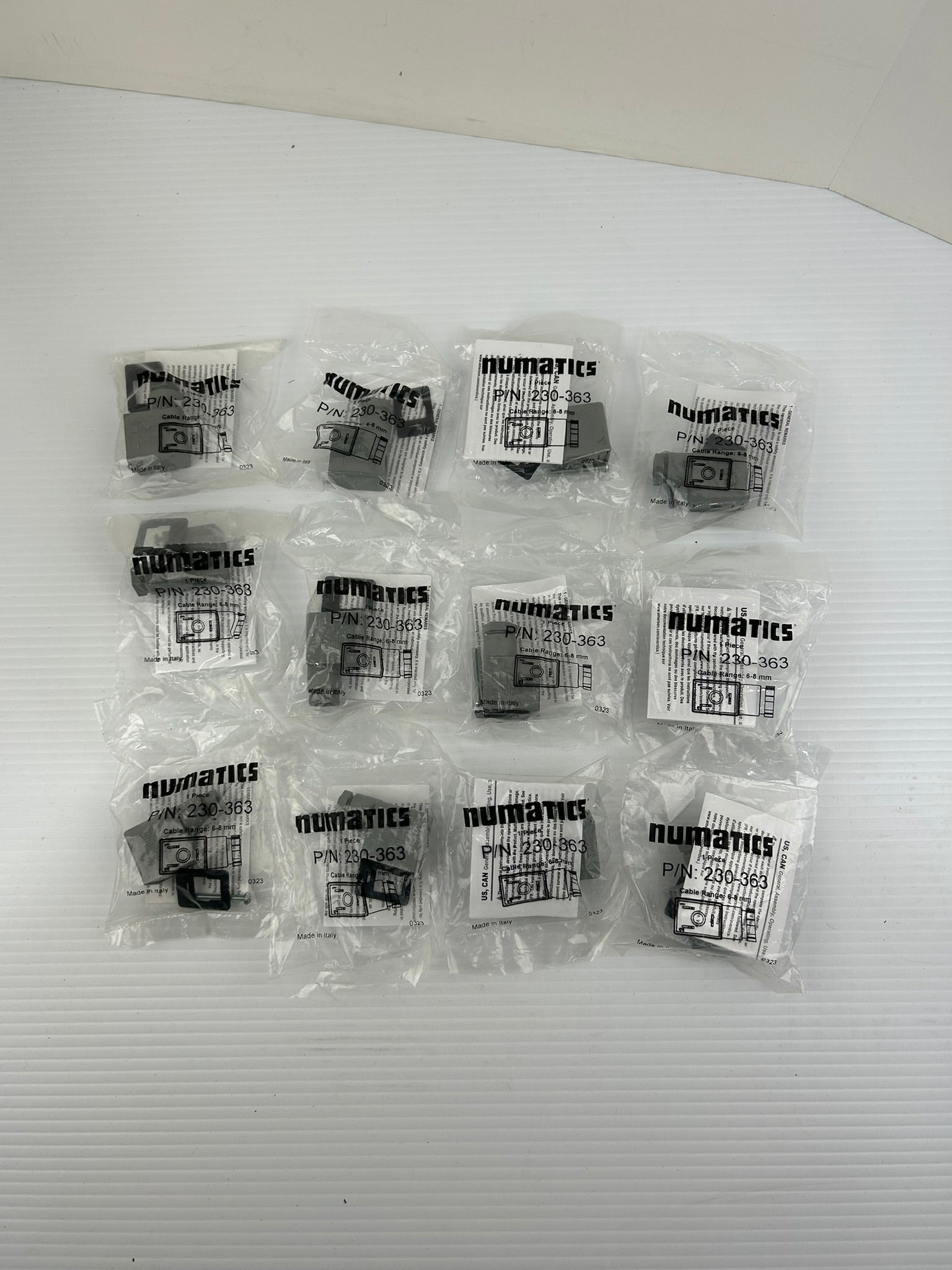 Numatics 230-363 Grey Solenoid Coil Connector Cable Range 6-8mm - Lot of 12
