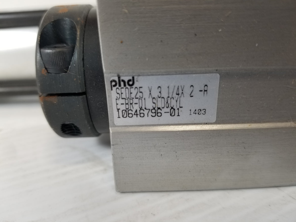 PHD SEDE25 X 3 1/4X 2 -A E-BR-Q1 Guided Pneumatic Slide Cylinder 10646796-01