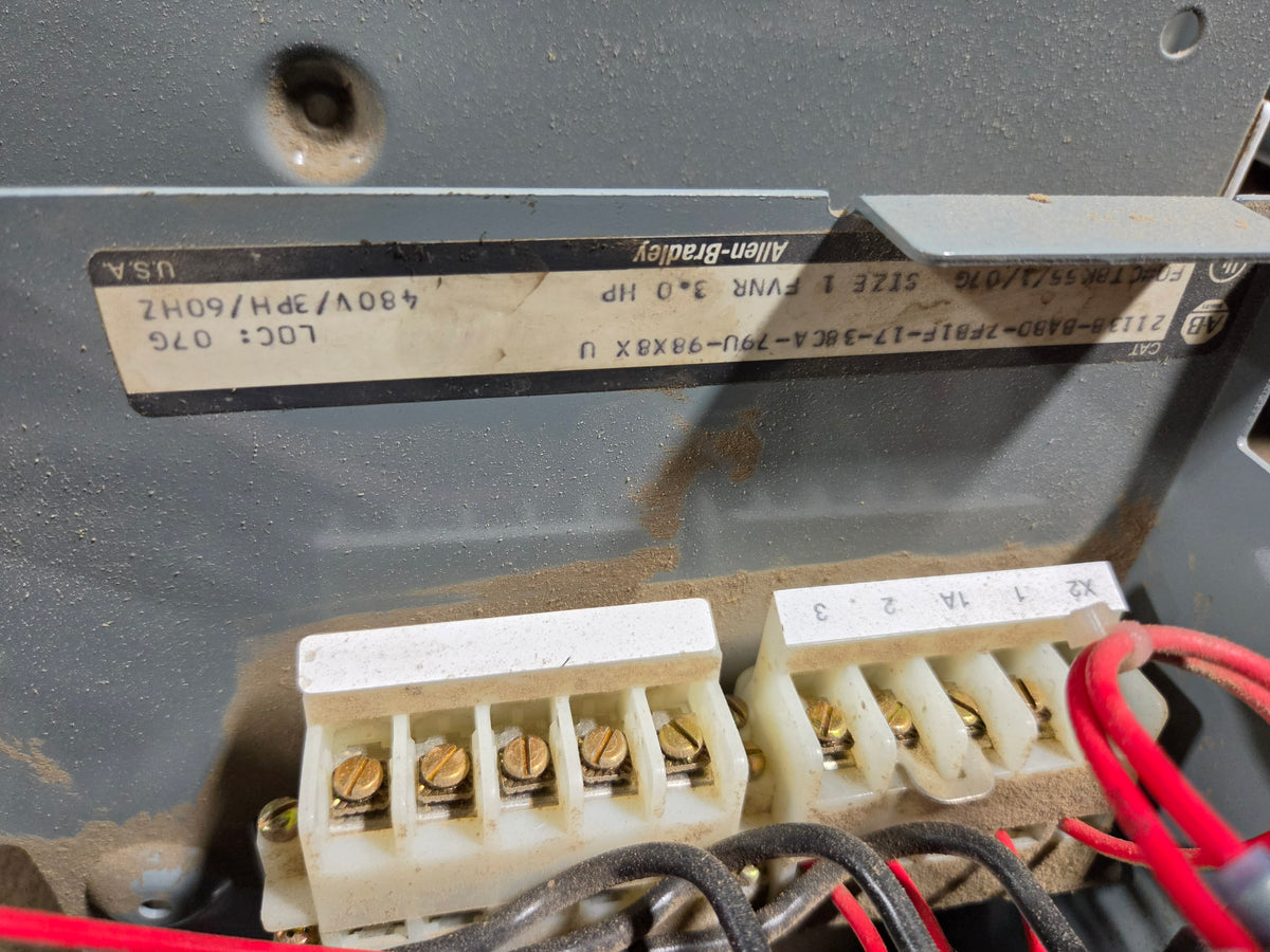 Allen-Bradley 2113B MCC Bucket Size 1 FVNR 3.0HP 3PH 480V 15A Breaker - No Door