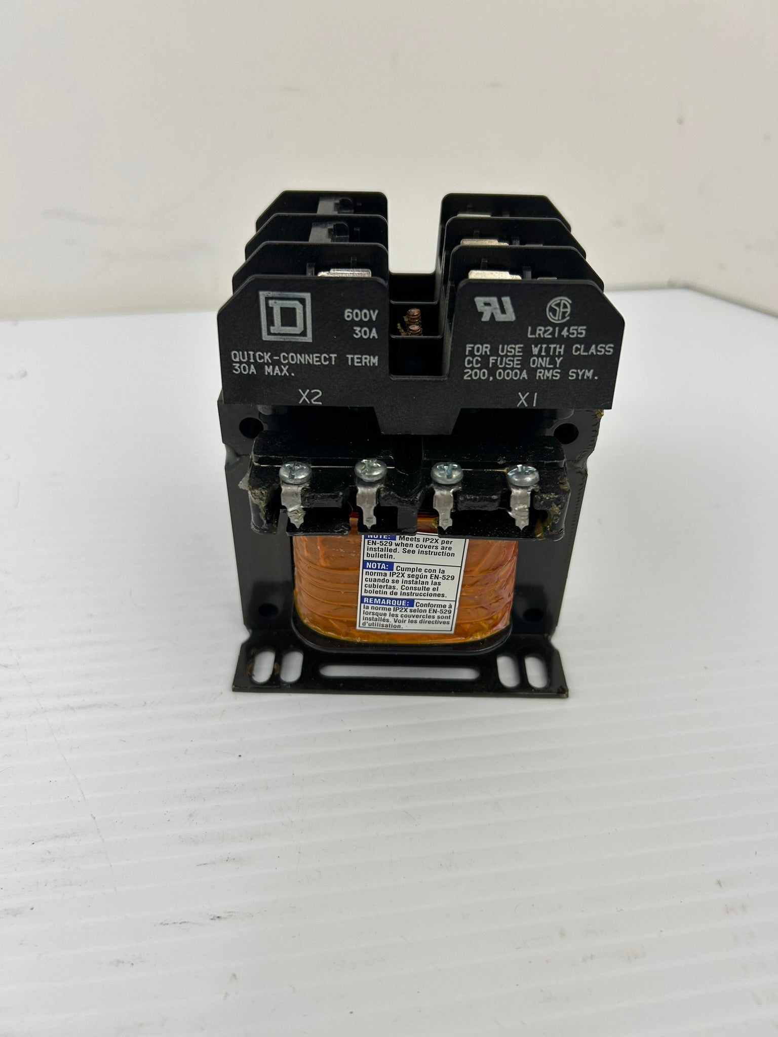 Square D 9070TF100D1 Industrial Control Transformer with LR21455 Fuse Holder