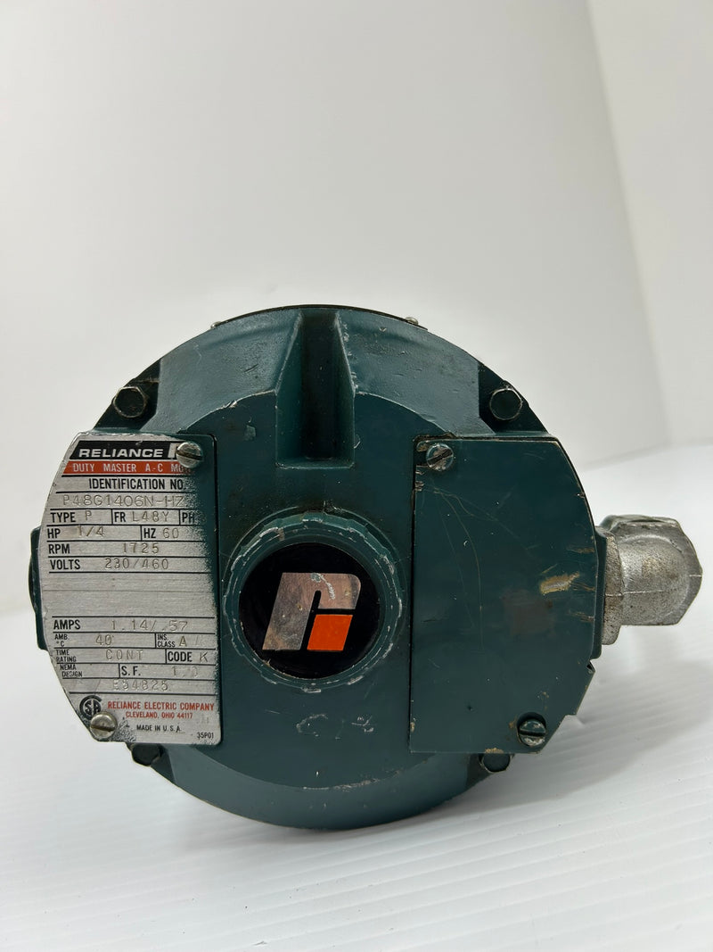 Reliance Electric P48G1406N-HZ Duty Master AC Motor 1/4HP 1725RPM 3PH L48Y